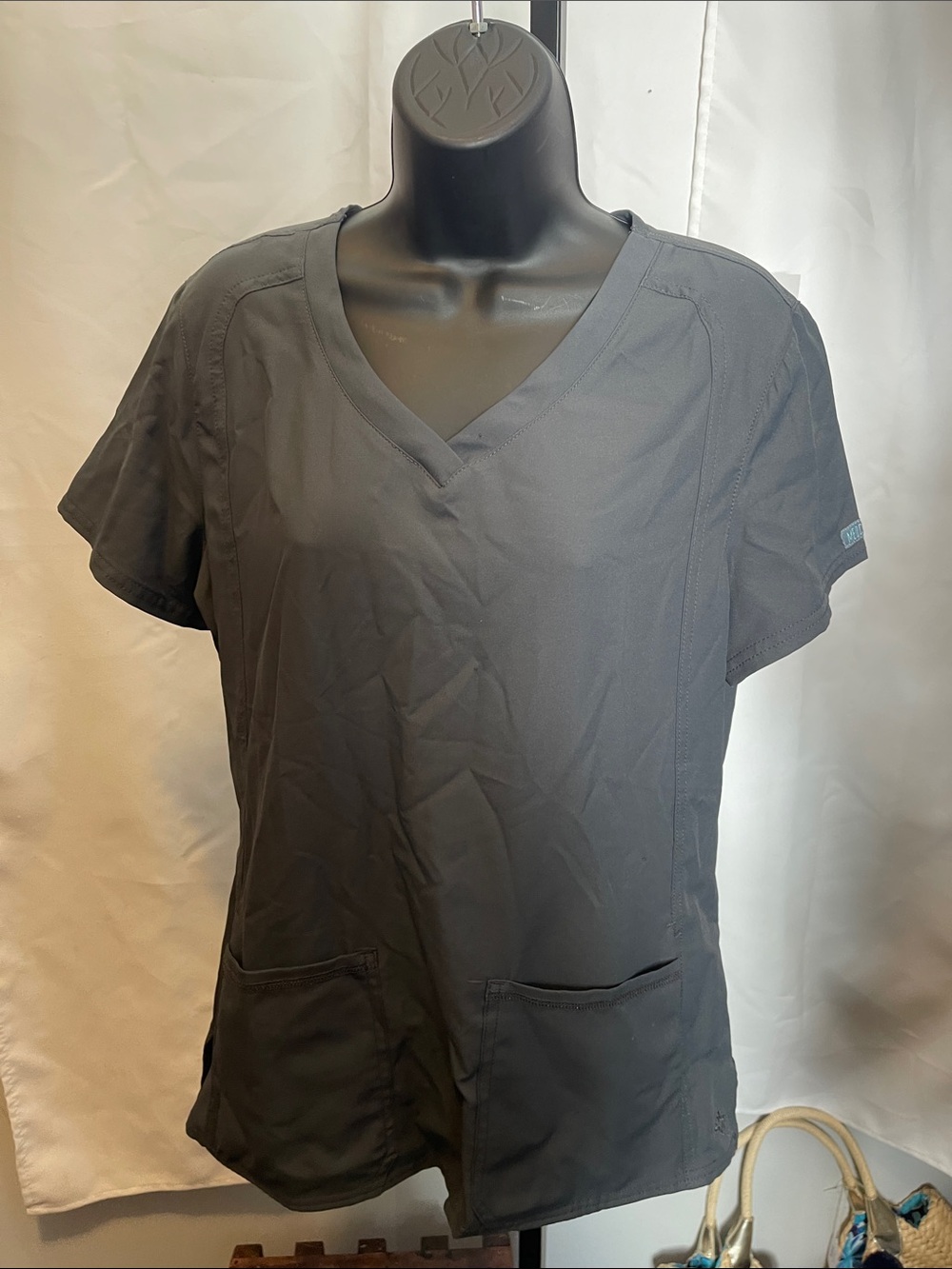 Insight Women's Black Short-Sleeve V-Neck Scrub Top